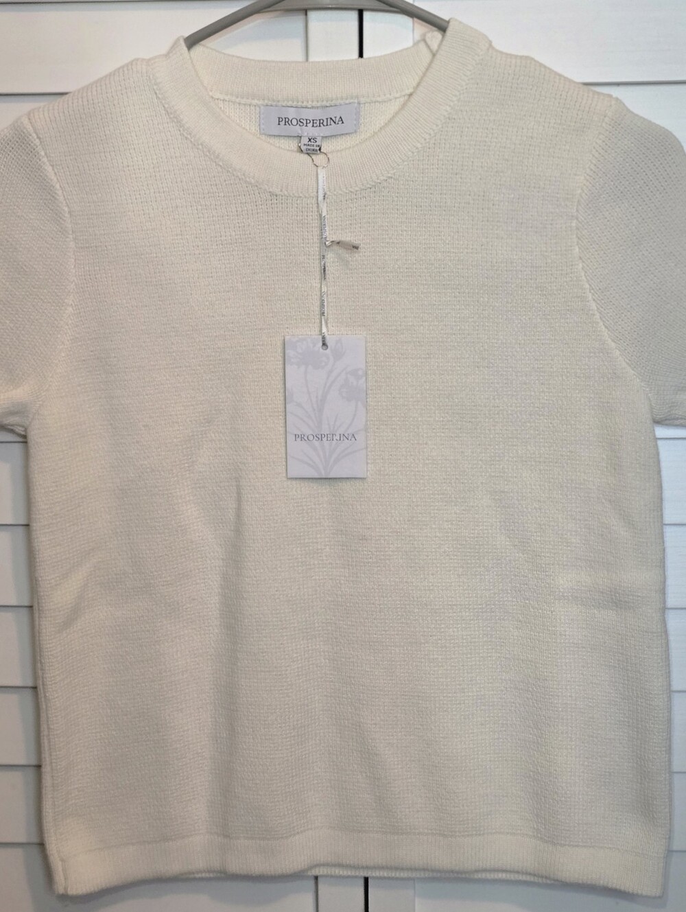 Prosperina Mary Lynn Ivory Cotton Sweater in XS - Picture 4 of 10
